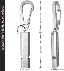 Heart-Engraved Aluminum Emergency Whistles for Her/Him, A Pair of