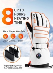 Heated Gloves For Men Women Auxemu 7.4V Heating 8H Warmth Heated Gloves Visual