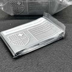 NEW Swiss Safe Silver Emergency Thermal Blanket – Lot Of 25 Blankets – 52” x 82”