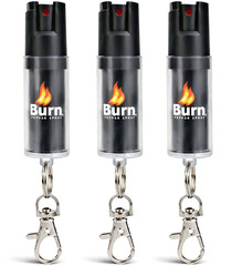 3 Burn Pepper Spray .50oz Self Defense Keychain Security Protection Safety Lock