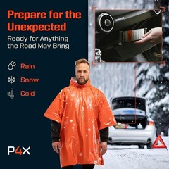 Emergency Mylar Poncho with Hood – Lightweight, Compact Survival Rain Gear for H