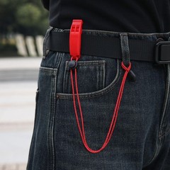 Outdoor Bear Bells & Emergency Whistles Set with Lanyard (Red)
