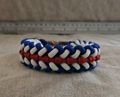 Sanctified Covenant 550 paracord bracelet. Red white and blue. 9.5 in long