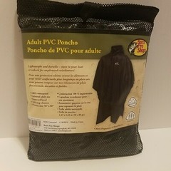 Bass Pro Shops Adult PVC Poncho Waterproof One Size Fits Most 50″x80″ Raincoat