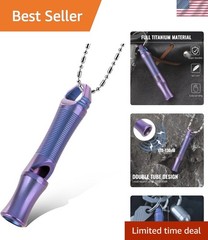 Lightweight Titanium Whistle with 120+ dB Sound – Perfect for Camping & Hiking