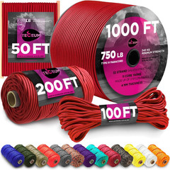 Paracord Rope 550 lb Nylon Core Type III 50ft to 1000ft Survival Camping Outdoor