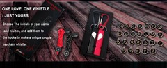 Heart-Engraved Aluminum Emergency Whistles for Her/Him, A Pair of