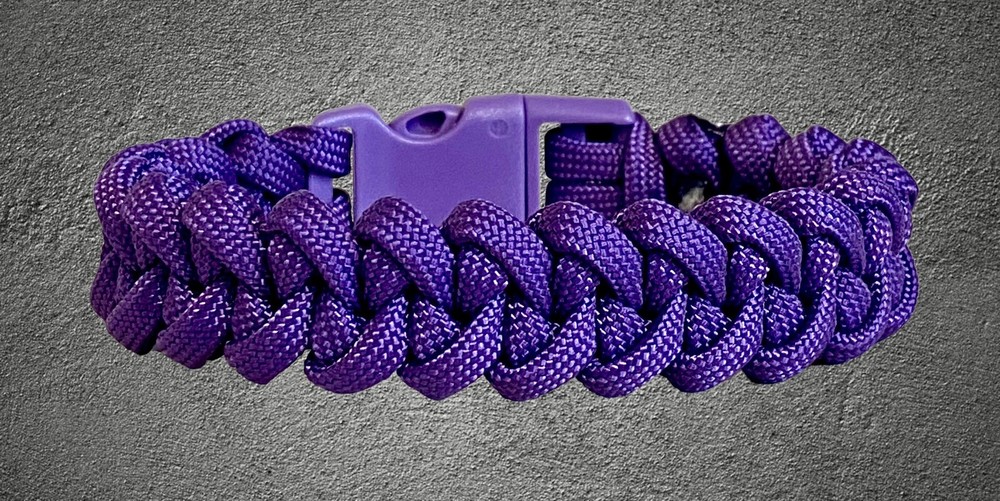 ALZHEIMER’S AWARENESS Paracord Shark Jawbone Weave Bracelet USA Made! END ALZ🔥