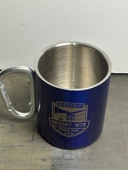 Brushy Mountain State Pen Mug Blue Camp Cup Carabiner Handle TN