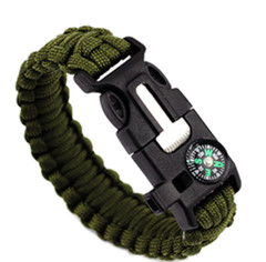 Outdoor Survival Bracelet Men Women Braided Paracord Multi-function