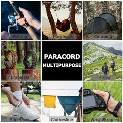 Reflective Paracord 240lb – Diameter 2mm Micro Utility 100 ft Reflective Black