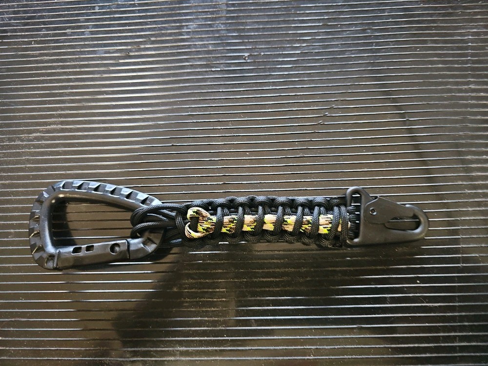 Zombie Multi color W Black paracord lanyard with ITW Style Carabiner hk hook