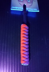 Frozen State Cords Stud Knife Lanyard 550 Paracord Maroon & Blue UV Reactive