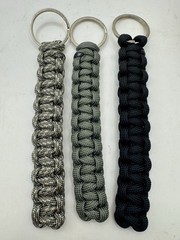 Paracord Keychain Lot of 3 Cobra Weave Survival Keychains Black Green Camo EDC