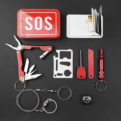 Outdoor equipment – survival tools kit – emergency kit SOS life-saving box