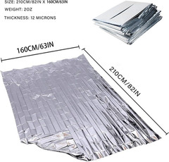 Emergency Foil Thermal Blanket (Pack of 50), 210 X 160 Cm (82″ X 63″) Emergen…