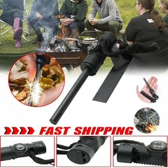 Fire Starter Flint Steel Striker Outdoor Survival Kit Ferro Rod Camping Tool