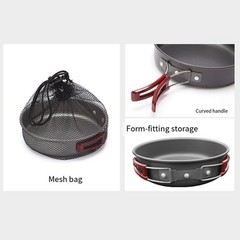 NonStick Camping Frying Pan with Easy Carry Mesh Bag and Foldable Handle