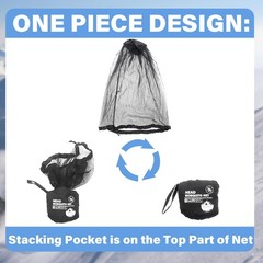 Mosquito Head Net Mesh One Piece Face Neck Fly Netting Cover from Bugs Gnats