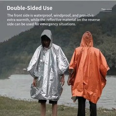 1 Orange Poncho SOS Emergency Survive Forest Hot Rain R (Foreign Shipping