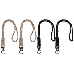 Paracord Lanyard, 4Pcs & Black/Desert Camouflage Fit for (Keys Whistle)