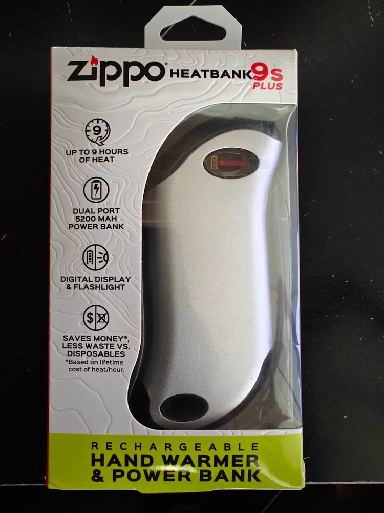 RARE Zippo HeatBank 9S PLUS Rechargeable Hand Warmer (Silver) – NEW, READ DESC!