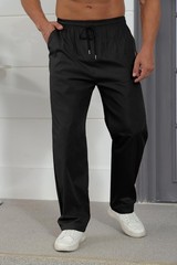 Mens Casual Jogger Pants Relaxed Fit Cargo Drawstring 4X, Black