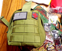 NEW SURVIVAL GEAR BAG over 245 pc w FIRST AID BAG Axe Shovel emg Blanket & MORE!