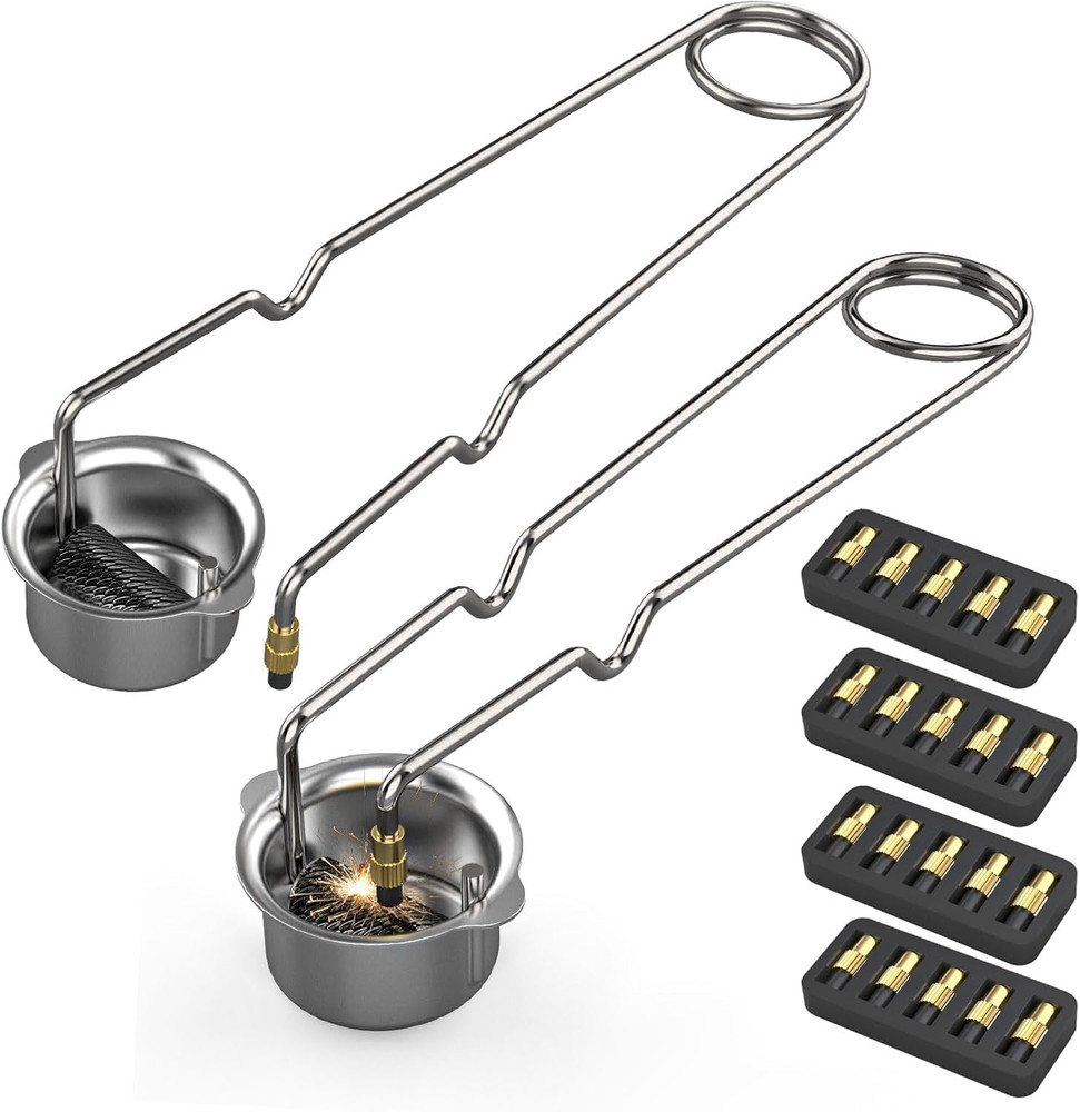 2-Pack Single Flint Torch Striker with 20 Replacement Flints – Heavy Duty Spark