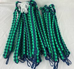 Paracord Braid Lot Of 15. Green And Navy Blue. 26”