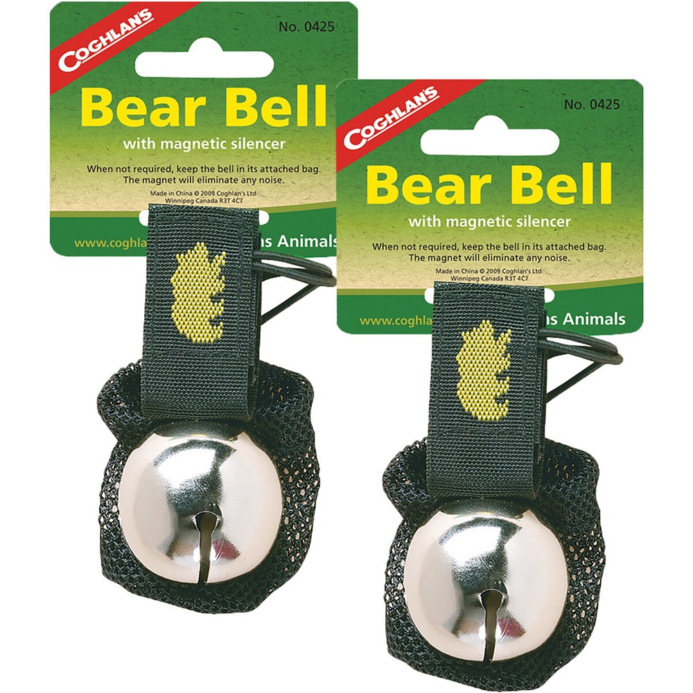 Coghlan’s Bear Bell w/ Magnetic Silencer & Carry Strap Safety (2 Pack), Silver