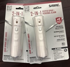 Lot Of 2 Sabre 2-in-1 Pepper Spray Flip Top 54oz / UV Dye w/Built-in 130dB Alarm