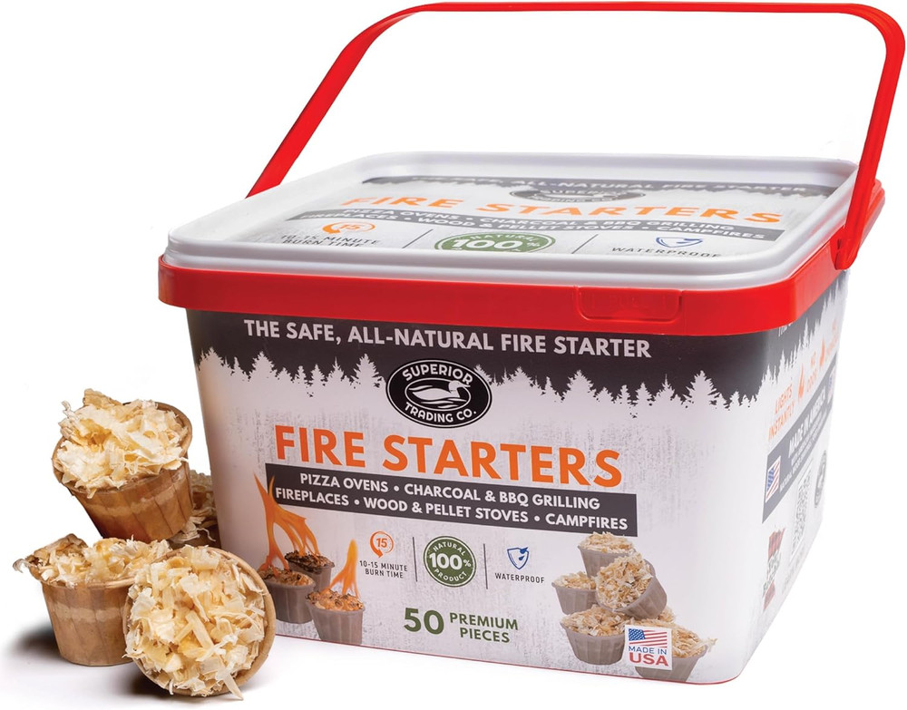 Superior Trading Fire Starter Pods in Plastic Bucket – Fire Starters for Campfir
