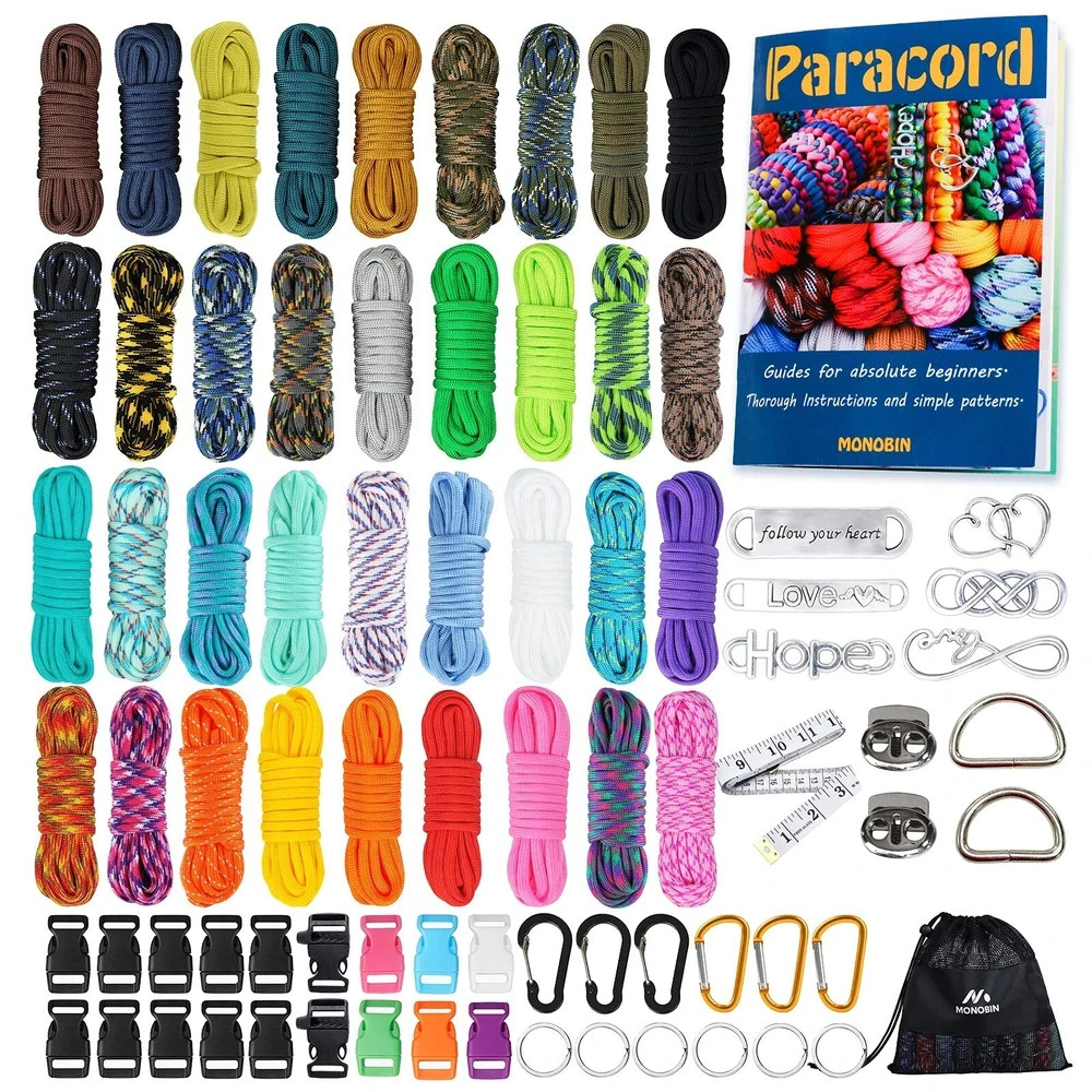 Paracord 550 Paracord Combo Kit with Instruction Book 36 Colors Multifunction