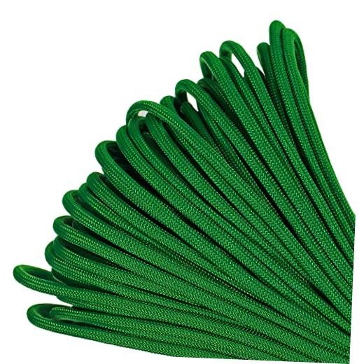 550lb Commercial Grade Paracord – 7 Strand Type III Nylon 100 ft Kelly Green