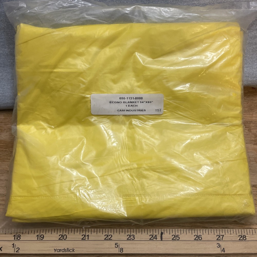 Disposable Emergency Econo Blanket 54”x80”Yellow USA New