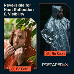 Emergency Mylar Poncho with Hood – Lightweight, Compact Survival Rain Gear for H