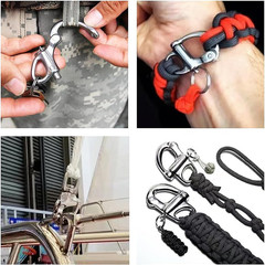 2 PCS Shackle Quick Release Clip Stainless Steel Marine 316 Snap Sailboat Boat