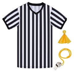 Referee Shirt for Men & Women Black & White Stripe Umpire Jersey VNeck
