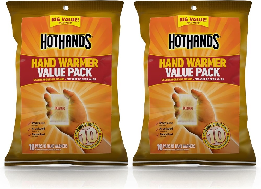 HotHands Hand Warmers – 20 Pair, 10-Hr Heat, Odorless, Air Activated