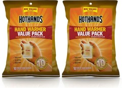 HotHands Hand Warmers – 20 Pair, 10-Hr Heat, Odorless, Air Activated