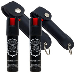 Police Magnum pepper spray keychain self defense security 3/4oz Holster 2 pack