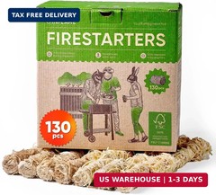 Inflame Fire Starters 130 pcs – Fire Starters for Campfires, Charcoal, Grill, BB