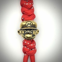Mario Brass Bead w/ 550 Paracord EDC Knife Lanyard Zipper Pull Handmade