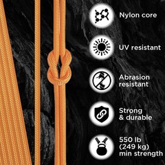 Teceum Paracord Type Iii 550 Apricot 100 Ft 4Mm Tactical Rope Mil-Spec Outdoor