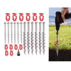 GarfatolRv 12 Pcs Aluminum Ground Anchors, Non-Rust Cast 6B+6M, Silver,red