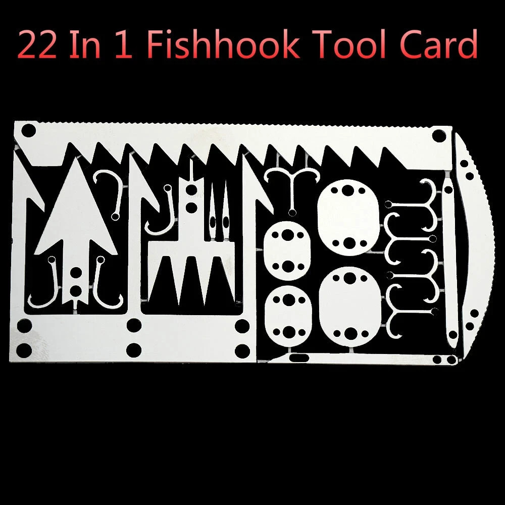 2 Fishing Hiking Hunting Bushcraft Survival Card Tool 22-1