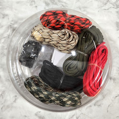 LEISURE ARTS Paracord Bracelet Craft Kit ~ Makes 6 ~ Olive Black Red Gray Tan