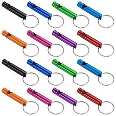 500 Pieces Mini Aluminum Emergency Whistles with Keychains Adults Metal Whist…
