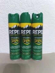 3 Pack of REPEL® Sportsmen Formula Aerosol 25% DEET (NEW) 6.5 oz